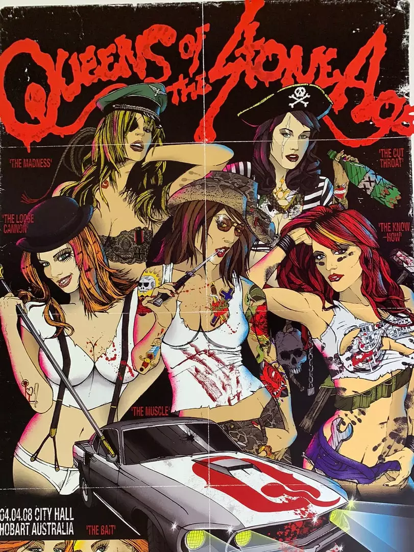 Gig Posters Queens Of The Stone Age - 2008 Rhys Cooper Poster Hobart, AUS 3 Gig Posters Queens Of The Stone Age - 2008 Rhys Cooper Poster Hobart, AUS