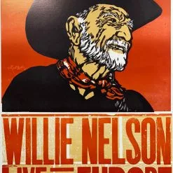 Willie Nelson - 2010 Hatch Show Print 6/8 Poster Glasgow, Scotland Gig Posters