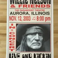 Gig Posters Willie Nelson - 2003 Franks Brothers 11/12 Poster Aurora, IL