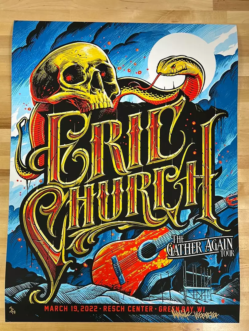 Eric Church - 2022 Maxx242 Poster Green Bay, WI 3/19 Gig Posters 4 Eric Church - 2022 Maxx242 Poster Green Bay, WI 3/19 Gig Posters
