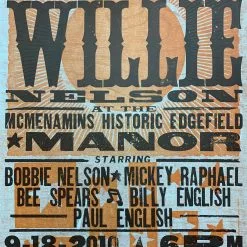 Gig Posters Willie Nelson - 2010 Hatch Show Print 9/18 Poster Troutdale, OR