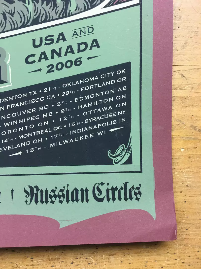 Pelican - 2006 Burlesque Of North America Poster Multiple Venues - Red Variant 7 Pelican - 2006 Burlesque Of North America Poster Multiple Venues - Red Variant