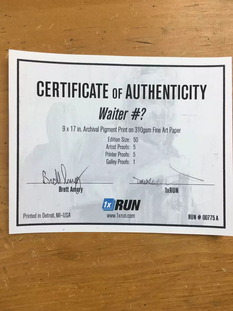 Art Prints (Unknown) Waiter - Brett Amory Poster Limited Edition Art Print S/N 9 Art Prints (Unknown) Waiter - Brett Amory Poster Limited Edition Art Print S/N