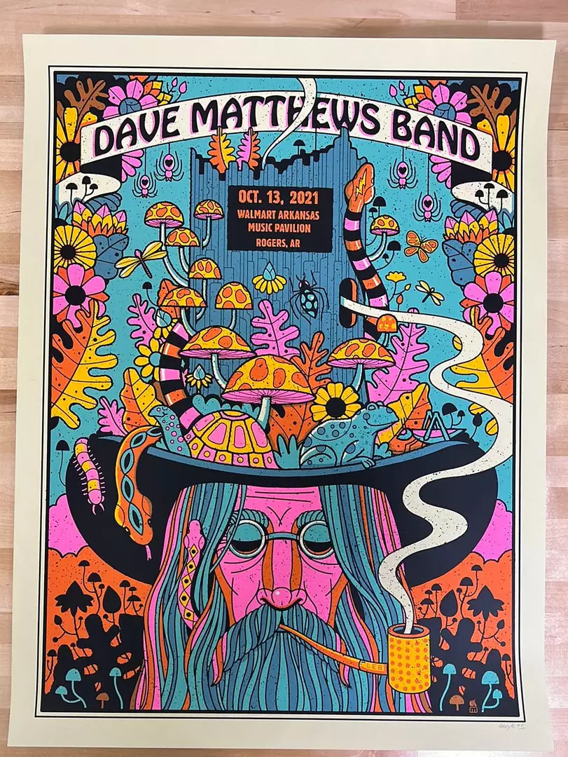 Methane Studios Gig Posters Dave Matthews Band - 2021 Methane Poster Rogers, AR 10/13 4 Methane Studios Gig Posters Dave Matthews Band - 2021 Methane Poster Rogers, AR 10/13