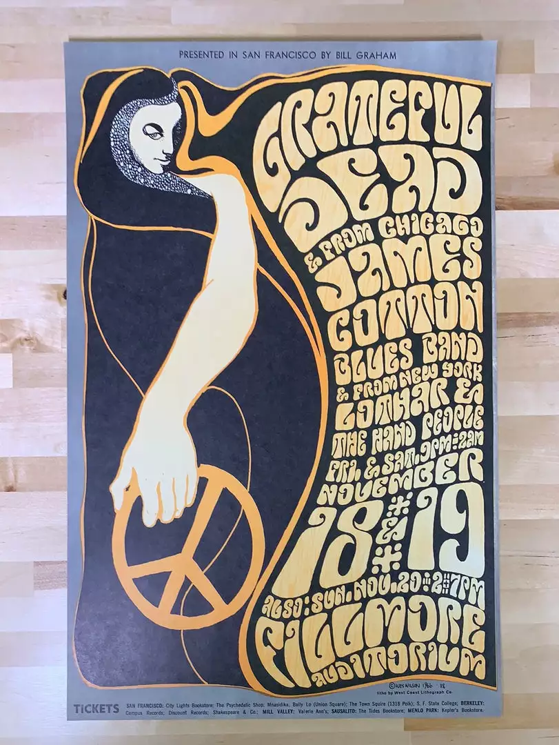 Grateful Dead - 1966 Wes Wilson Poster San Francisco, CA The Fillmore 38 4 Grateful Dead - 1966 Wes Wilson Poster San Francisco, CA The Fillmore 38