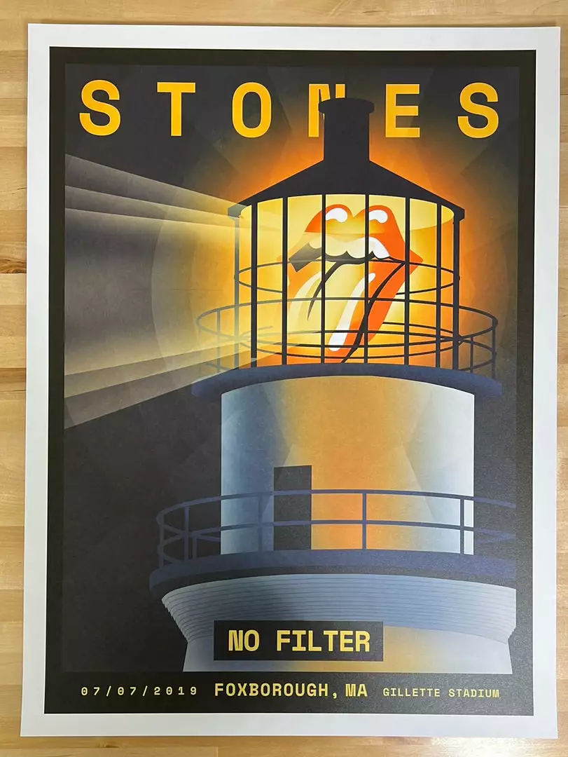 Sold Out Posters Gig Posters Rolling Stones - 2019 Poster No Filter Tour Foxborough, MA 4 Sold Out Posters Gig Posters Rolling Stones - 2019 Poster No Filter Tour Foxborough, MA