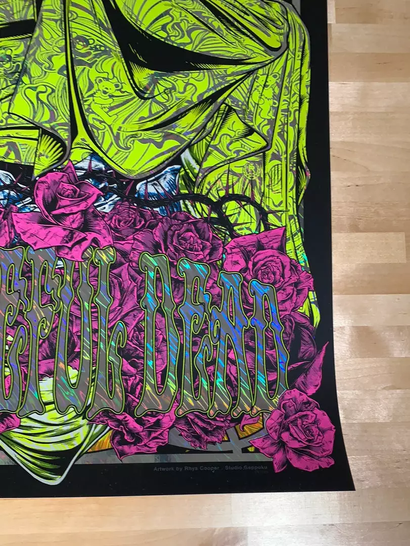 Grateful Dead - 2021 Rhys Cooper Poster Art Print Fluoro Foil 6 Grateful Dead - 2021 Rhys Cooper Poster Art Print Fluoro Foil
