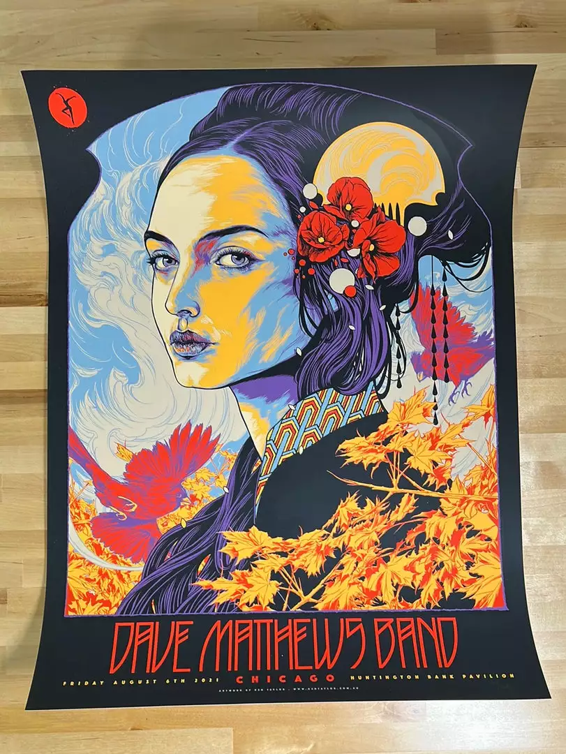 Dave Matthews Band - 2021 Ken Taylor Poster Chicago, IL 4 Dave Matthews Band - 2021 Ken Taylor Poster Chicago, IL