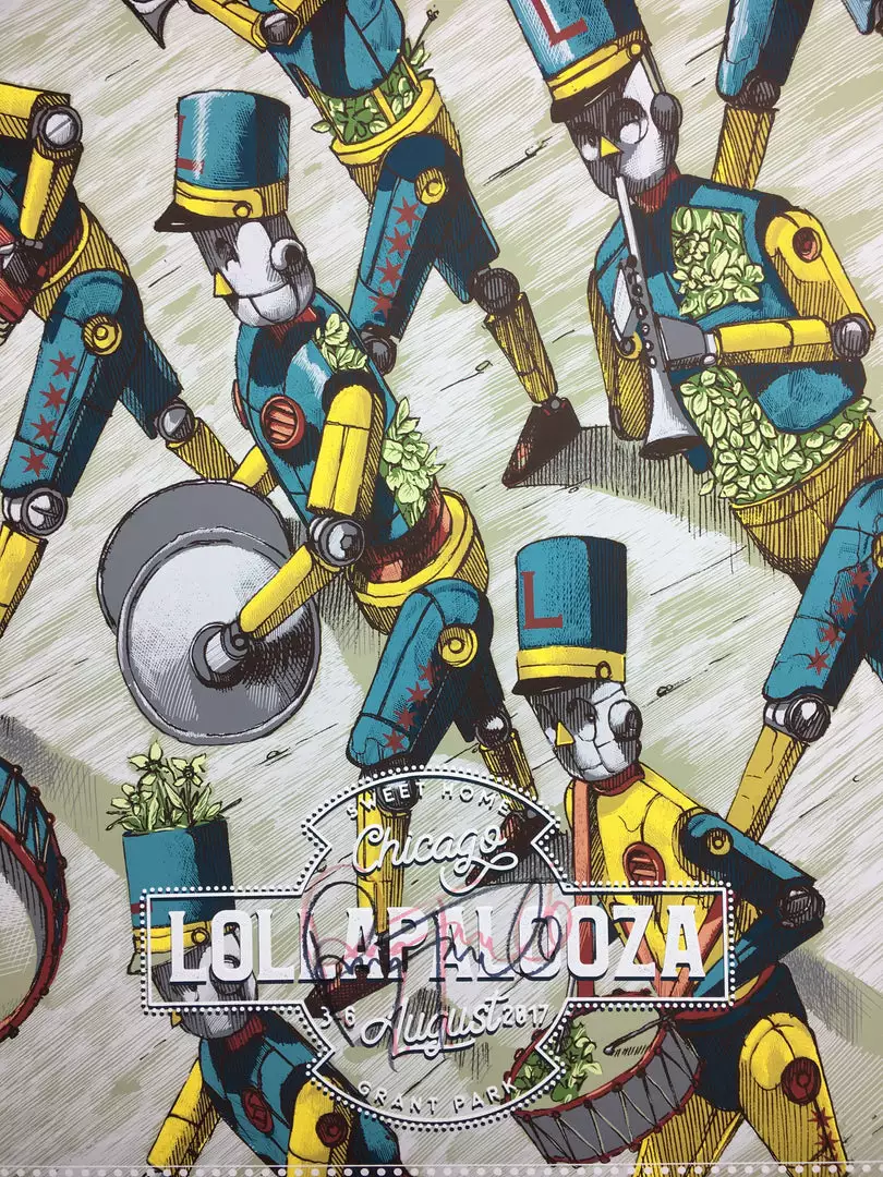 Chicago, IL Lollapalooza - 2017 Pixelpancho Poster Chicago Print SIGNED By Perry Farrell 3 Chicago, IL Lollapalooza - 2017 Pixelpancho Poster Chicago Print SIGNED By Perry Farrell