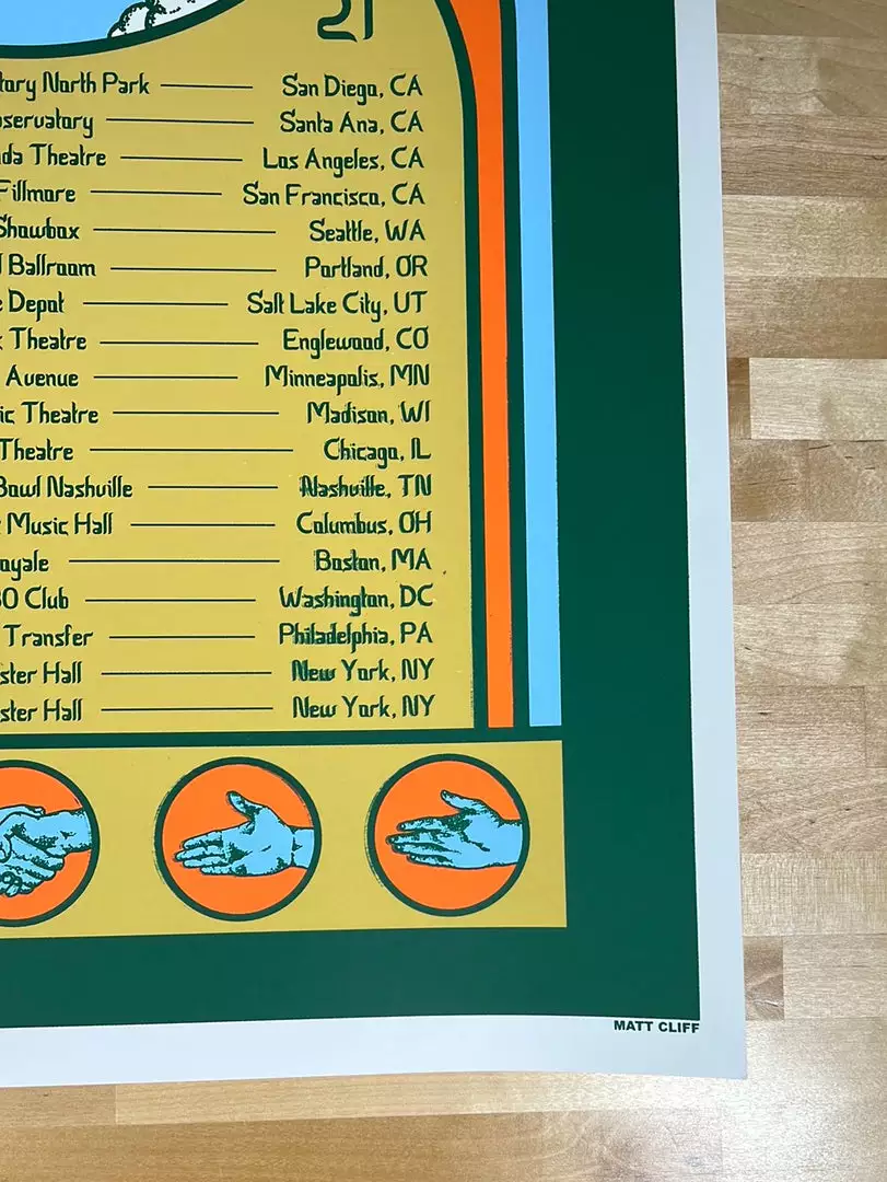 Gig Posters Deer Tick & Delta Spirit - 2021 Matt Cliff Poster Friend Ship Tour Print 7 Gig Posters Deer Tick & Delta Spirit - 2021 Matt Cliff Poster Friend Ship Tour Print