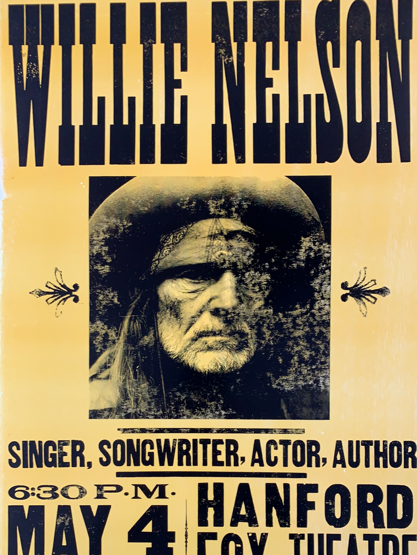 Willie Nelson - 2005 Hatch Show Print 5/4 Poster Hanford, CA Fox Theatre Gig Posters 3 Willie Nelson - 2005 Hatch Show Print 5/4 Poster Hanford, CA Fox Theatre Gig Posters