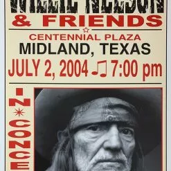 Willie Nelson - 2004 Franks Brothers 7/2 Poster Midland, TX Gig Posters