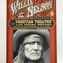 Willie Nelson - 2017 Mattole River Studios Poster Las Vegas, NV