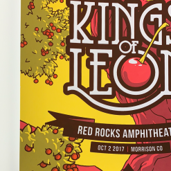 Colorado Kings Of Leon - 2017 Florey Poster Morrison, CO Red Rocks