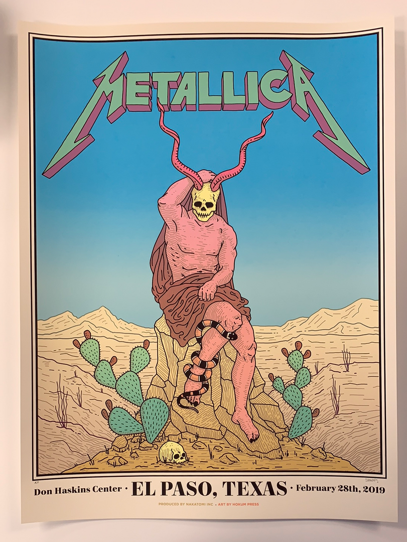 Metallica - 2019 Tyler Skaggs Poster El Paso, TX Don Haskins Center Gig Posters 4 Metallica - 2019 Tyler Skaggs Poster El Paso, TX Don Haskins Center Gig Posters