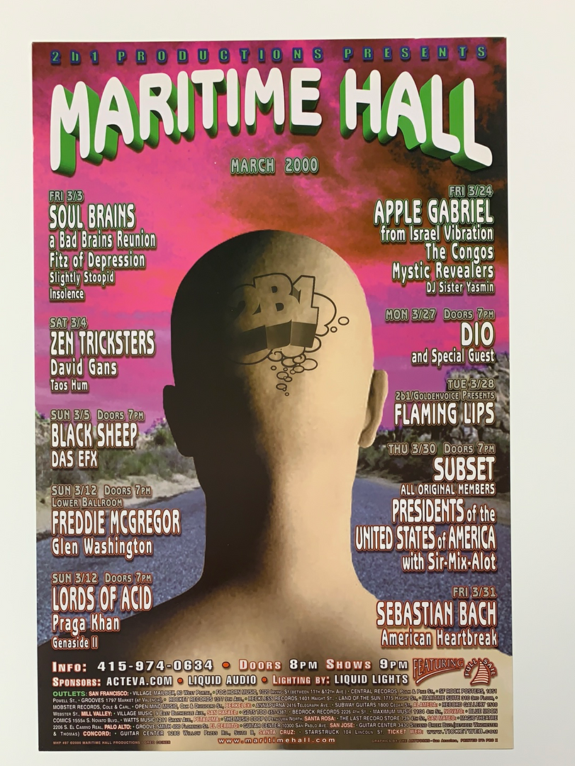 Greg Coiner Gig Posters MHP 87 Lords Of Acid, Flaming Lips - 2000 Poster Maritime Hall San Fran 1st 4 Greg Coiner Gig Posters MHP 87 Lords Of Acid, Flaming Lips - 2000 Poster Maritime Hall San Fran 1st