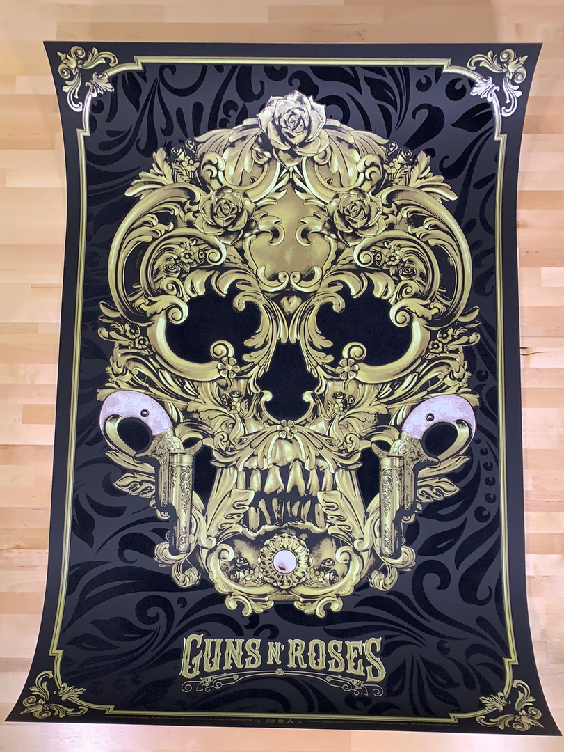 Guns N' Roses - 2021 Anthony Petrie Poster Flocked 1st Edition 5 Guns N' Roses - 2021 Anthony Petrie Poster Flocked 1st Edition