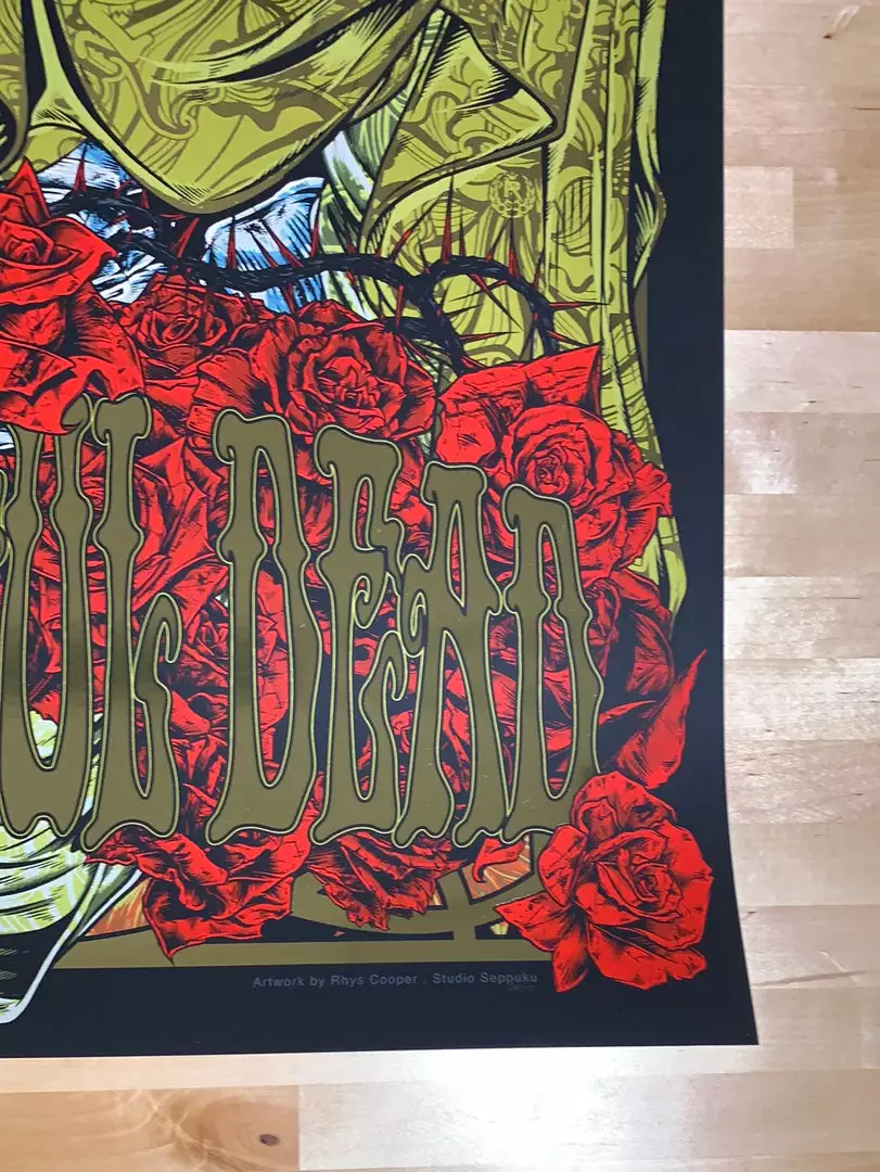 Grateful Dead - 2021 Rhys Cooper Poster Art Print Gold Foil 6 Grateful Dead - 2021 Rhys Cooper Poster Art Print Gold Foil