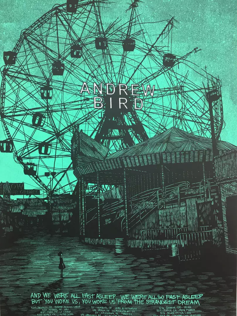 Andrew Bird - 2009 Daniel Danger Poster European Tour 3 Andrew Bird - 2009 Daniel Danger Poster European Tour