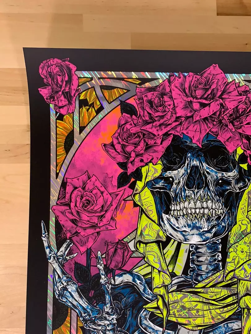 Grateful Dead - 2021 Rhys Cooper Poster Art Print Fluoro Foil 4 Grateful Dead - 2021 Rhys Cooper Poster Art Print Fluoro Foil