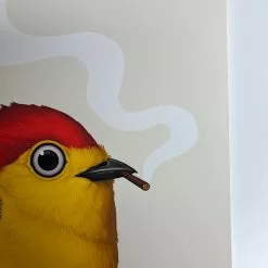 Fat Bird - 2019 Mike Mitchell Poster Wire-tailed Manakin Variant 11 Fat Bird - 2019 Mike Mitchell Poster Wire-tailed Manakin Variant