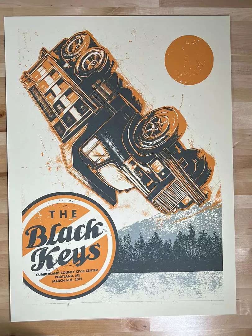 The Black Keys - 2012 John Vogl Poster Portland, ME Gig Posters 4 The Black Keys - 2012 John Vogl Poster Portland, ME Gig Posters