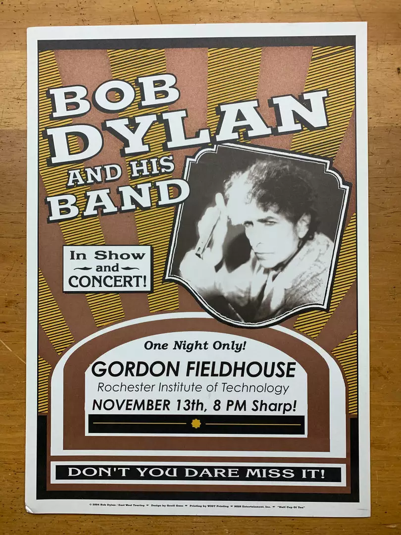Bob Dylan - 2004 Geoff Gans Poster Rochester, NY Gordon Field House 4 Bob Dylan - 2004 Geoff Gans Poster Rochester, NY Gordon Field House