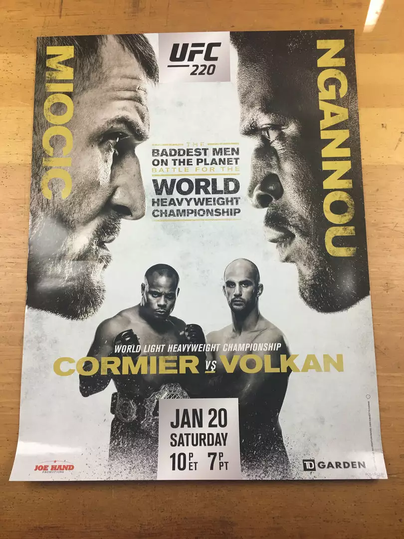Sold Out Posters UFC 220 - 2018 Poster Miocic Vs Ngannou Cormier Vs Volkan 5 Sold Out Posters UFC 220 - 2018 Poster Miocic Vs Ngannou Cormier Vs Volkan