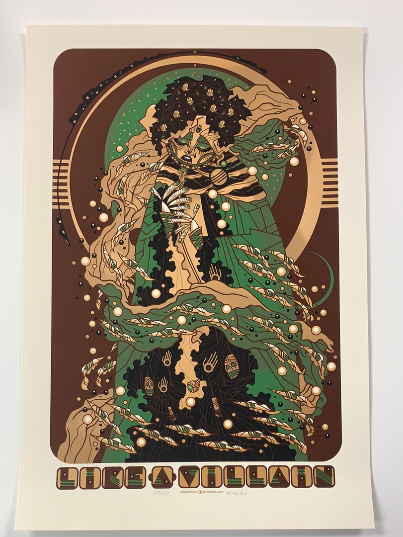 Like A Villain - 2014 Guy Burwell Poster S/N Gig Posters 4 Like A Villain - 2014 Guy Burwell Poster S/N Gig Posters