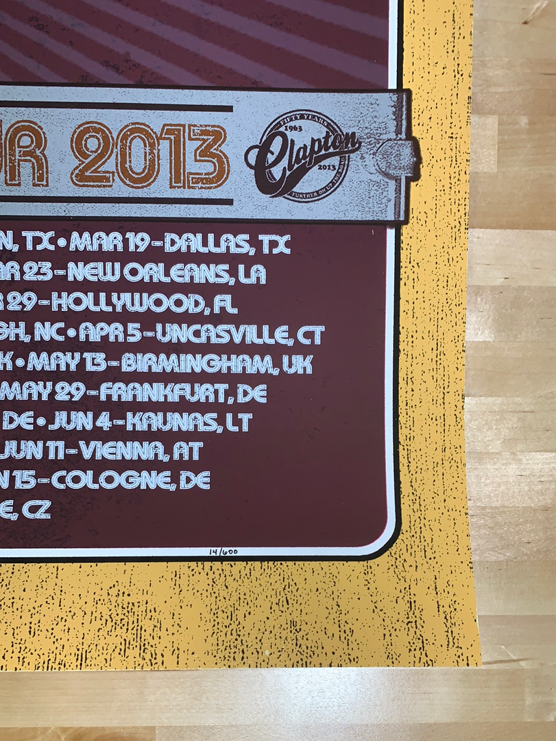 Eric Clapton - 2013 Ron Donovan Firehouse Poster VARIANT European Tour 7 Eric Clapton - 2013 Ron Donovan Firehouse Poster VARIANT European Tour