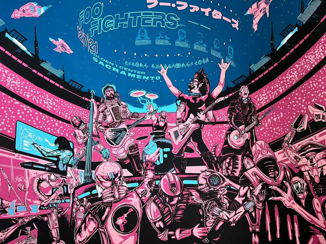 Foo Fighters - 2021 Jason Malmberg Poster Sacramento, CA 3 Foo Fighters - 2021 Jason Malmberg Poster Sacramento, CA