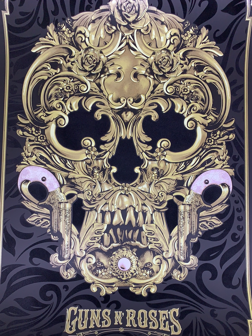 Guns N' Roses - 2021 Anthony Petrie Poster Flocked 1st Edition 4 Guns N' Roses - 2021 Anthony Petrie Poster Flocked 1st Edition