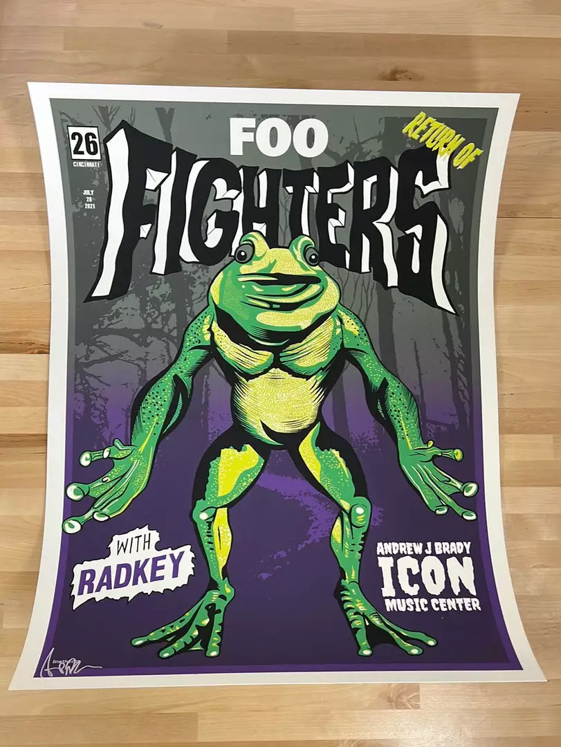 Foo Fighters - 2021 Brian Methe Poster Cincinnati, OH Gig Posters 4 Foo Fighters - 2021 Brian Methe Poster Cincinnati, OH Gig Posters