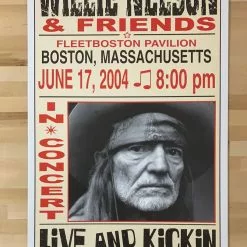 Willie Nelson - 2004 Franks Brothers 6/17 Poster Boston, MA Gig Posters