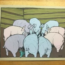 Art Prints Mr Wu's Pigs - 2010 Jay Ryan Poster Pig Print