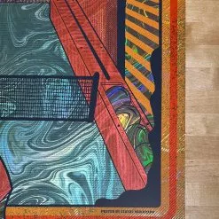 Foil Posters Pigeons Playing Ping Pong - 2020 Status Serigraph FOIL Poster Morris, CT