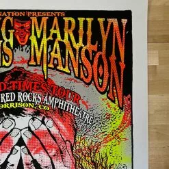 Smashing Pumpkins Marilyn Manson - 2015 Lindsey Kuhn Poster Red Rocks Morrison, CO 1st