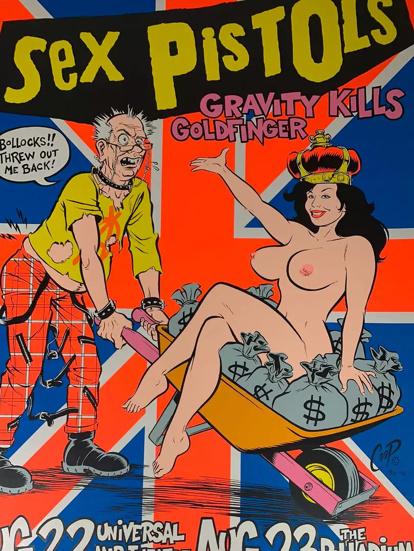 Gig Posters Sex Pistols - 1996 Chris Coop Poster Los Angeles, CA The Palladium 3 Gig Posters Sex Pistols - 1996 Chris Coop Poster Los Angeles, CA The Palladium
