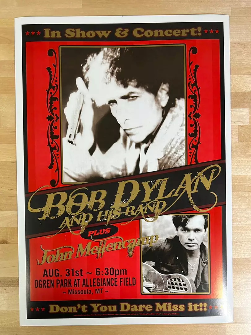 Bob Dylan - 2010 Geoff Gans Poster Missoula, MT John Mellencamp Gig Posters 4 Bob Dylan - 2010 Geoff Gans Poster Missoula, MT John Mellencamp Gig Posters