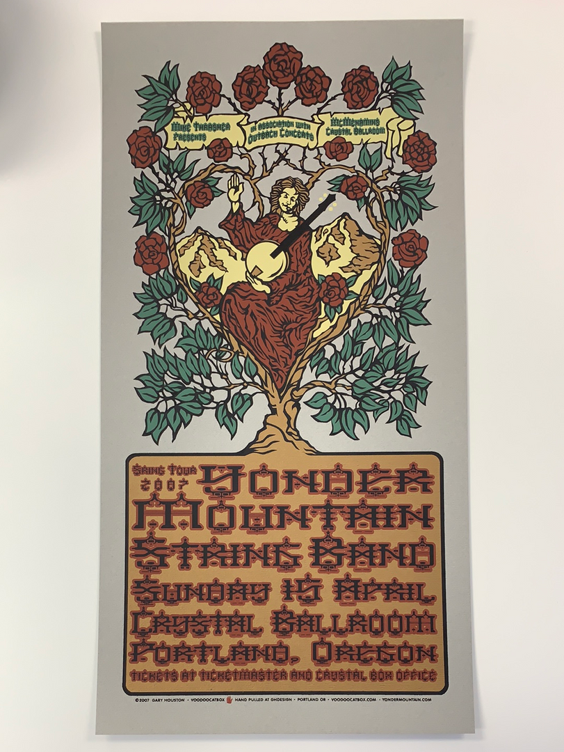 Gig Posters Yonder Mountain String Band - 2007 Gary Houston Poster Portland, OR Crystal Ballroom 4 Gig Posters Yonder Mountain String Band - 2007 Gary Houston Poster Portland, OR Crystal Ballroom