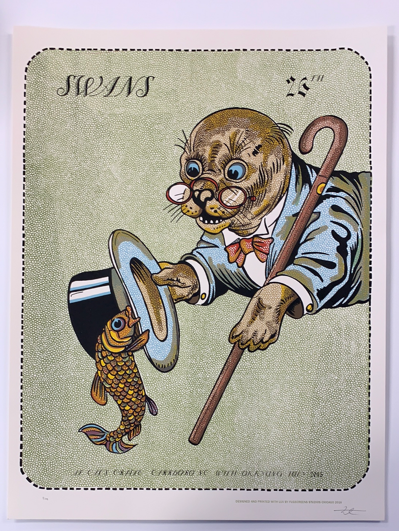 Gig Posters Swans - 2016 Fugscreens Studios Poster Carrboro, NC Cat's Cradle 4 Gig Posters Swans - 2016 Fugscreens Studios Poster Carrboro, NC Cat's Cradle