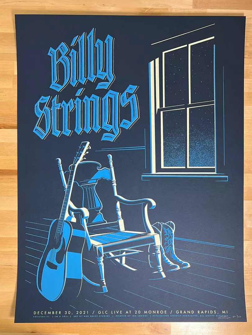 Gig Posters Billy Strings - 2021 Mike Tallman Poster Grand Rapids, MI 12/30 1st 4 Gig Posters Billy Strings - 2021 Mike Tallman Poster Grand Rapids, MI 12/30 1st