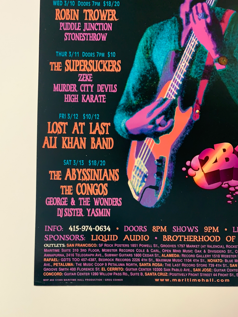 Greg Coiner Gig Posters MHP 60 March - 1999 Poster Maritime Hall San Fran 1st 8 Greg Coiner Gig Posters MHP 60 March - 1999 Poster Maritime Hall San Fran 1st