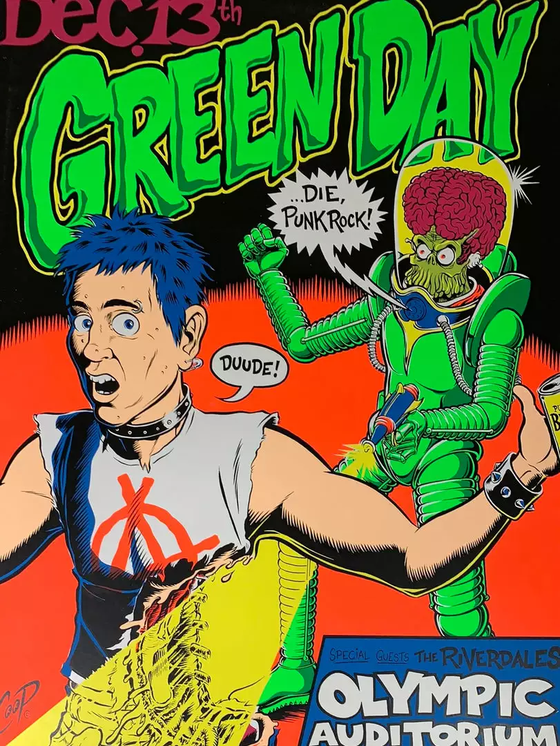 Gig Posters Green Day - 1995 Chris Coop Poster Los Angeles, CA 1st Olympic Auditorium 3 Gig Posters Green Day - 1995 Chris Coop Poster Los Angeles, CA 1st Olympic Auditorium