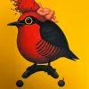 Fat Bird - 2020 Mike Mitchell Poster Yellow Fronted Woodpecker Yellow Variant