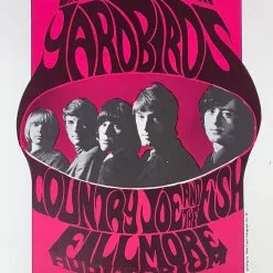 Yardbirds - 1966 John H Myers Poster San Francisco, CA The Fillmore 2nd