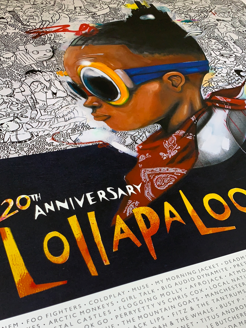 Lollapalooza - 2011 Hebru Brantley Numbered Edition Poster Gig Posters 9 Lollapalooza - 2011 Hebru Brantley Numbered Edition Poster Gig Posters
