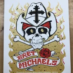 Gig Posters Brett Michaels - 2015 Billy Perkins Poster Chamberlin Rose Skull