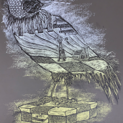 Rural Corvus - 2009 Dan Grzeca Poster Art Print Charcoal Grey