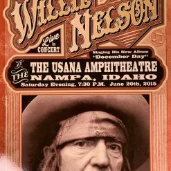 Willie Nelson - 2015 Franks Brothers Poster Nampa, Idaho